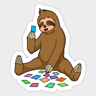 Sloth collects stamps Sticker